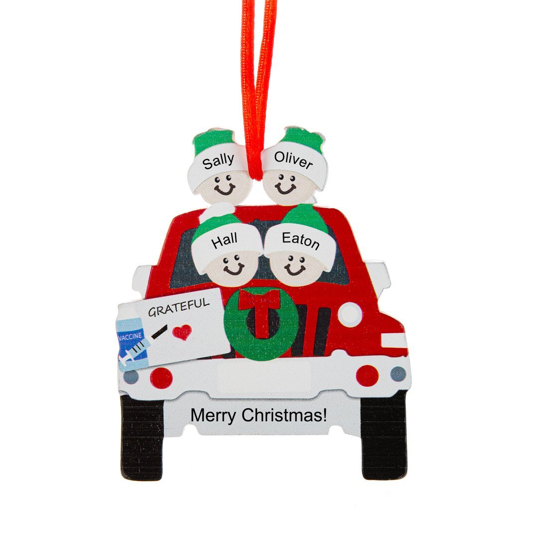 Christmas Gift Ornament Personalized Travel Car Custom 4 Names Gifts for Family-Engravingift