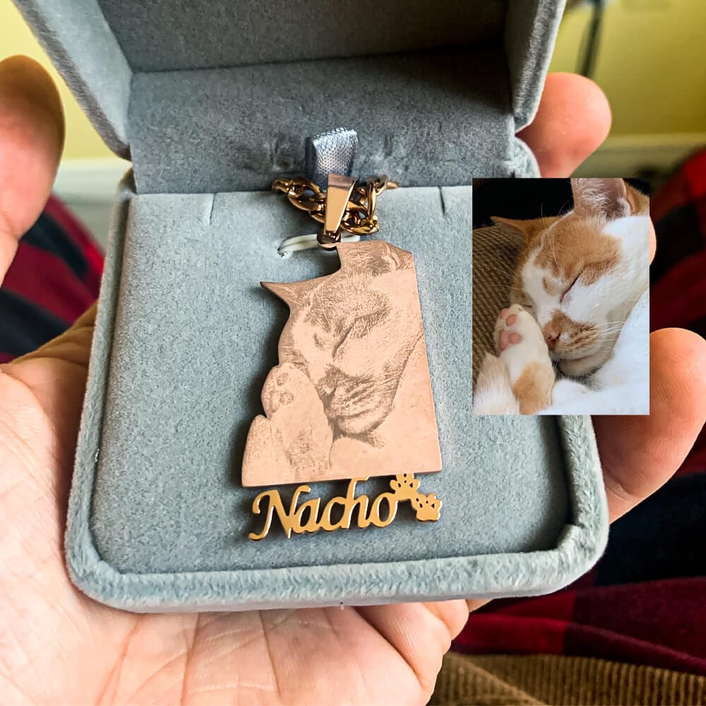 Mother's Day Gift Custom Photo Portrait Engraved Necklace-Engravingift
