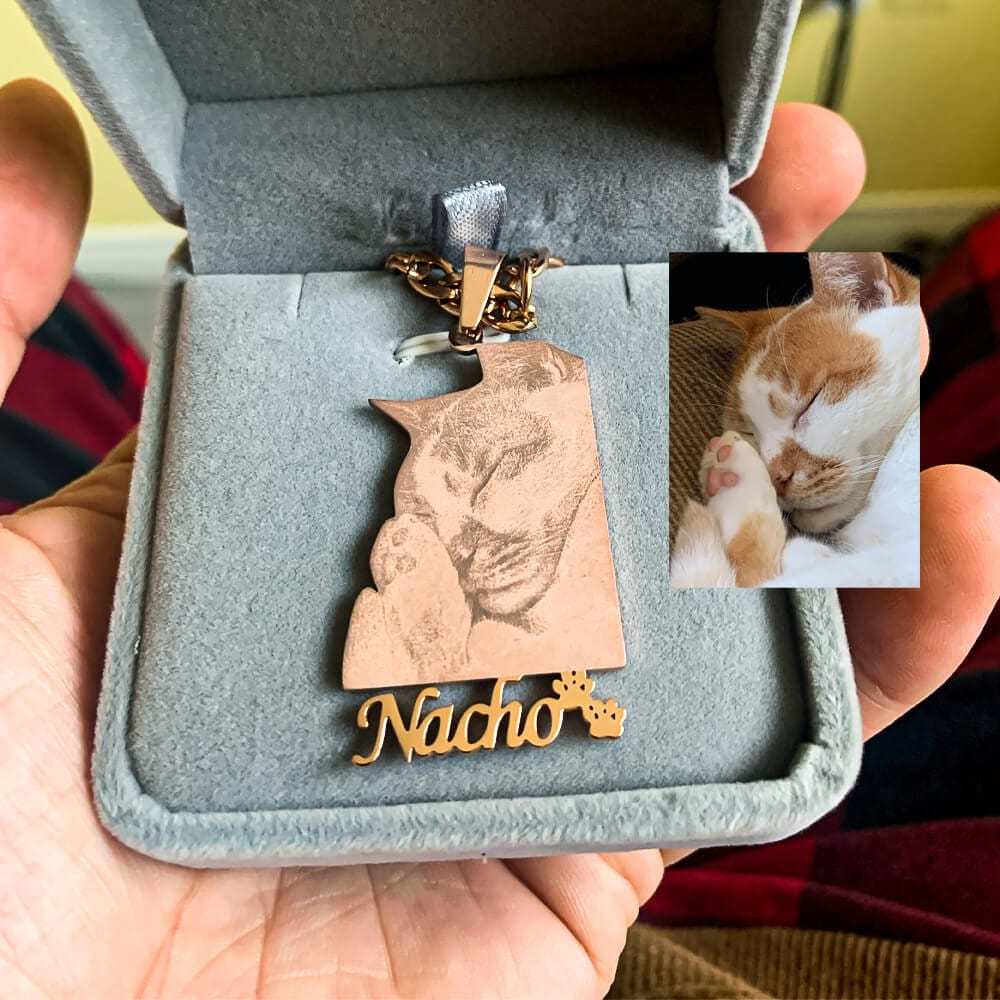 Mother's Day Gift Custom Photo Portrait Engraved Necklace-Engravingift