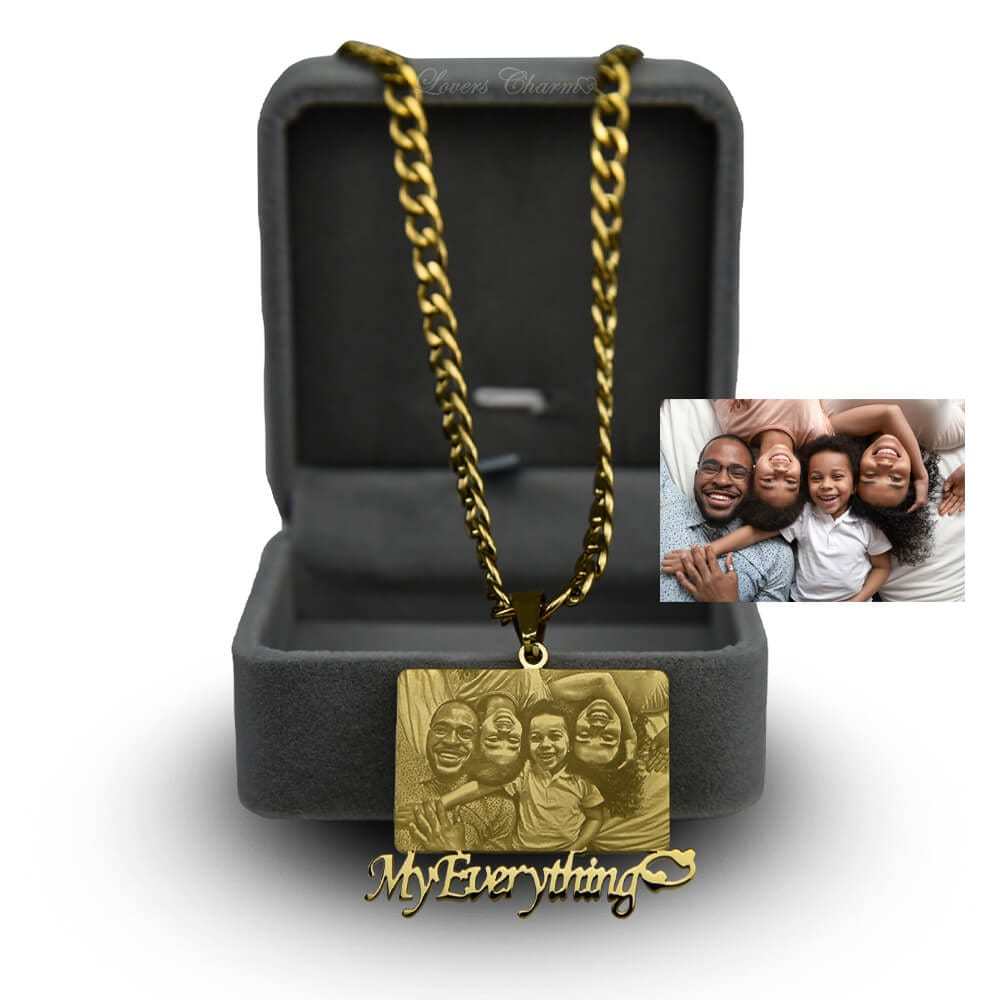 Mother's Day Gift Custom Photo Portrait Engraved Necklace-Engravingift
