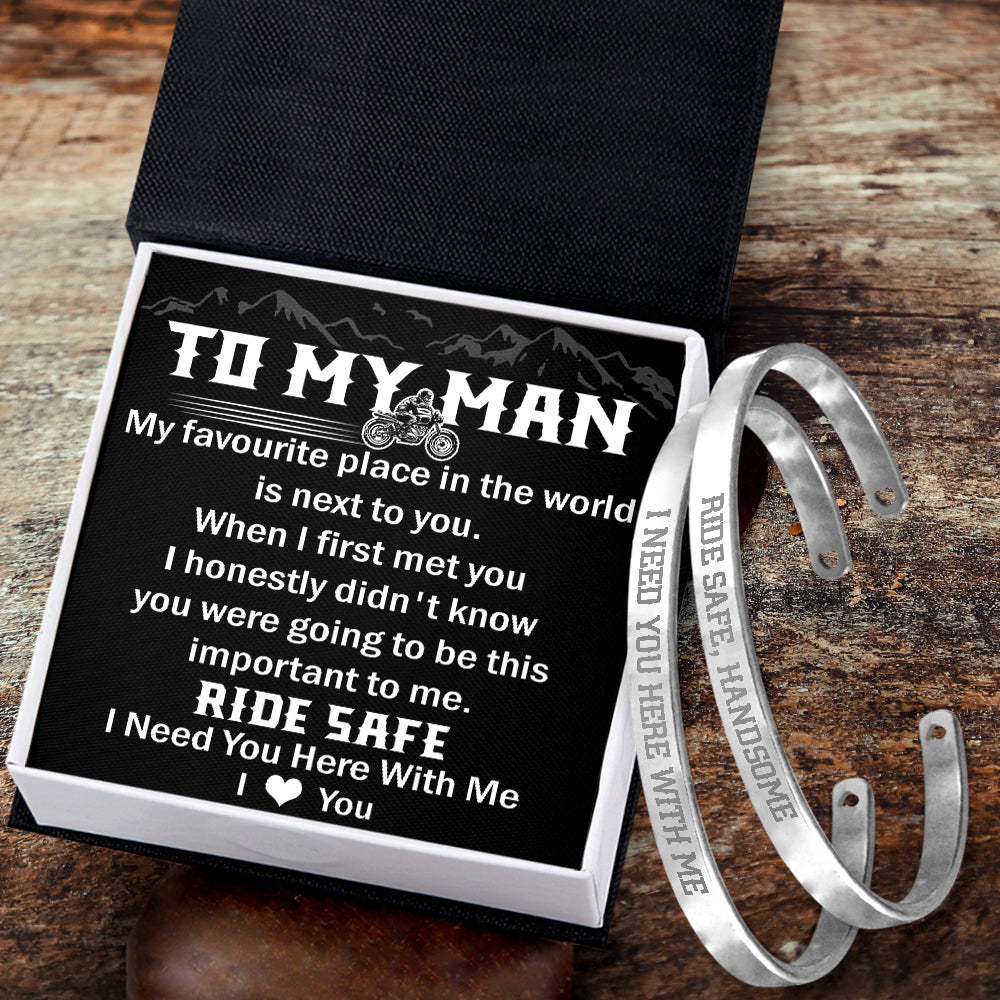 Father's Day Gift To My Man - I Love You - Biker Couple Bracelets-Engravingift