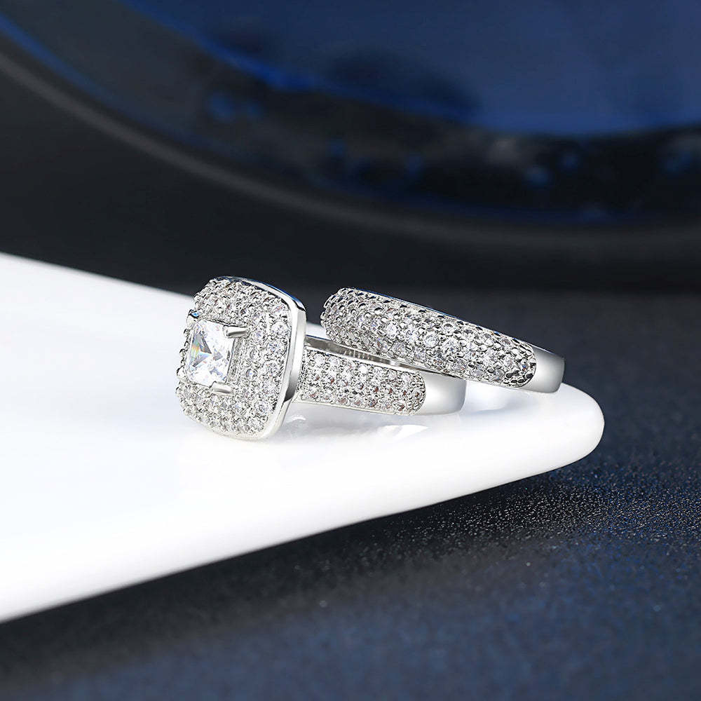 Mother's Day Gift Vintage Diamond Ring Double Ring Fashion Jewelry for Women-Engravingift