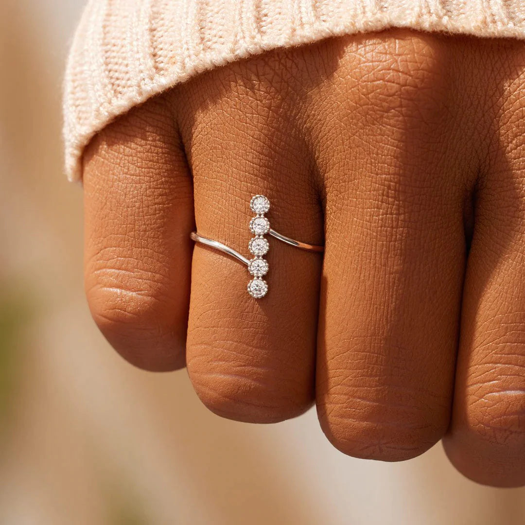 Mother's Day Gift To My Dearest Daughter Dots Ring "Be Badass Everyday"-Engravingift