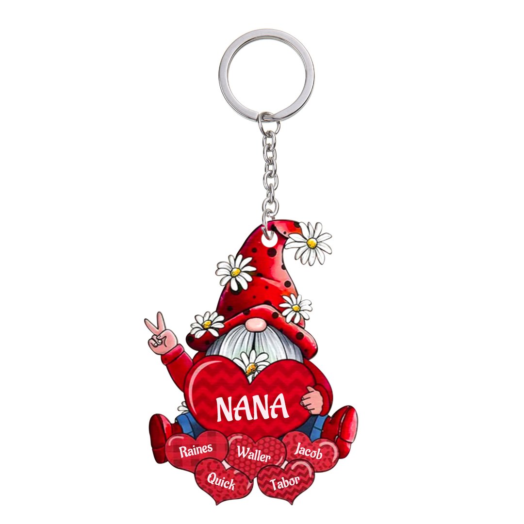 Christmas Gift Cartoon Personalized Family Names Keychain-Engravingift