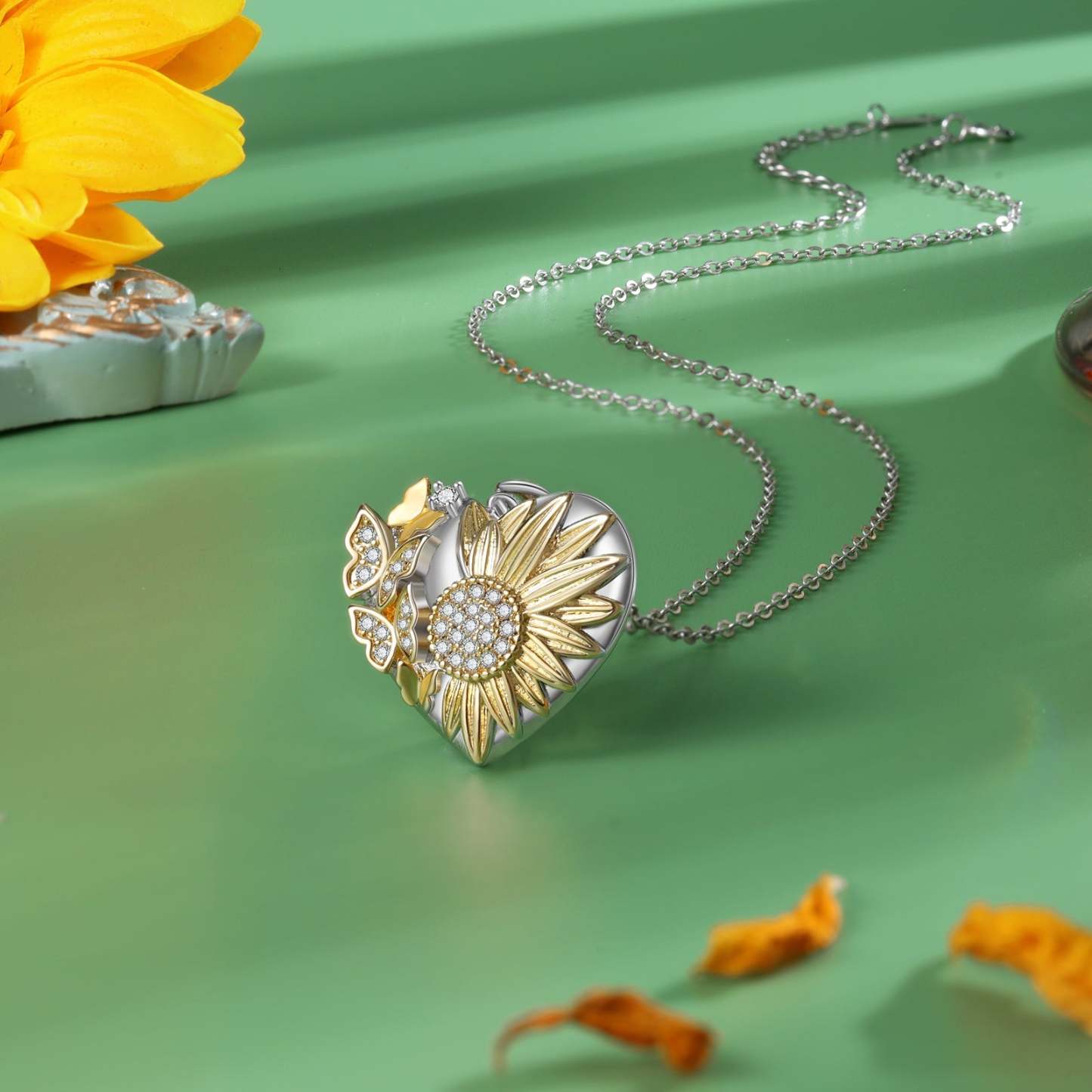 Mother's Day Gift For My Daughter - I am incomplete without you Heart Butterfly Sunflower Necklace-Engravingift