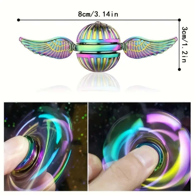 Fidget Spinner Magic Power Orb ADHD Anxiety Toys Stress Relief Reducer Spin Fidgets EDC Hand Bearing Tri Spinner Finger Spinners Toy Focus Fidgeting Restless Novelty Gift For Adults Kids-Engravingift