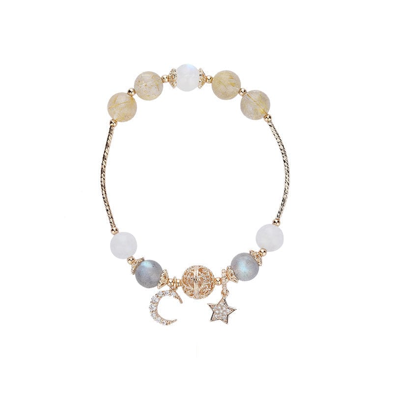 Mother's Day Gift Female Lucky Career-Help Moonstone Crystal Bracelet-Engravingift