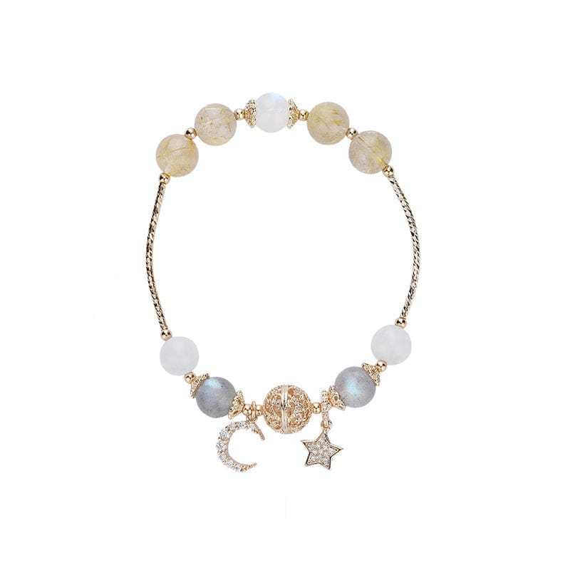 Mother's Day Gift Female Lucky Career-Help Moonstone Crystal Bracelet-Engravingift