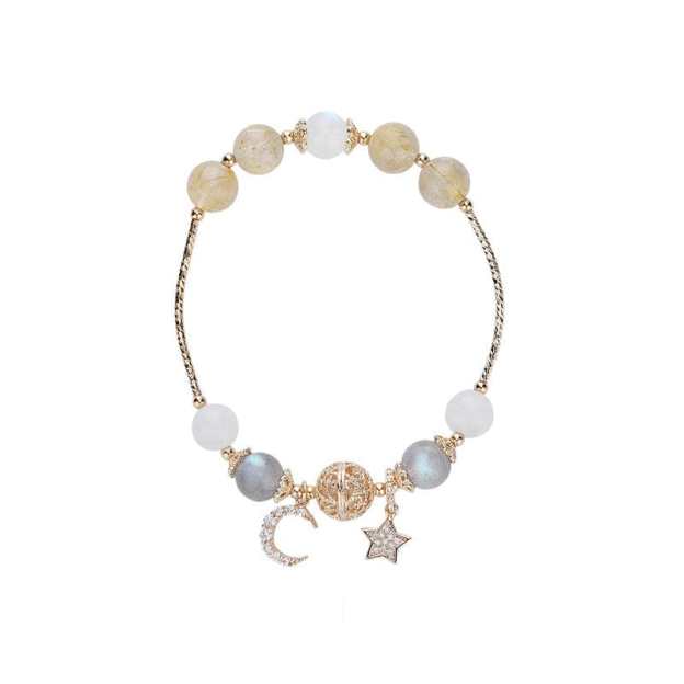 Mother's Day Gift Female Lucky Career-Help Moonstone Crystal Bracelet-Engravingift
