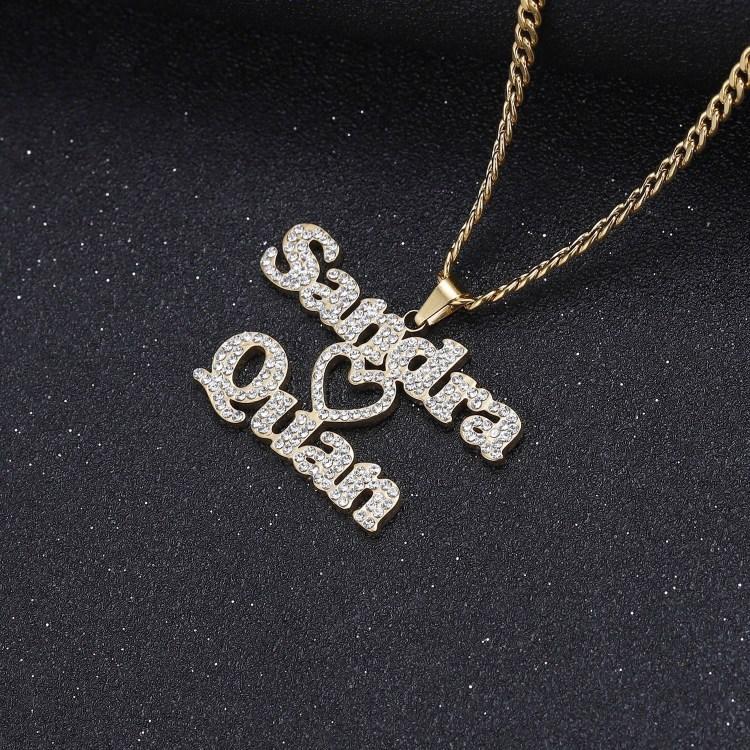 Valentine's Day Gift Sparkling Couple Name Necklace