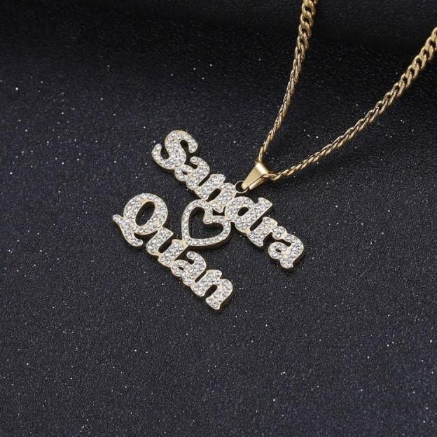 Valentine's Day Gift Sparkling Couple Name Necklace