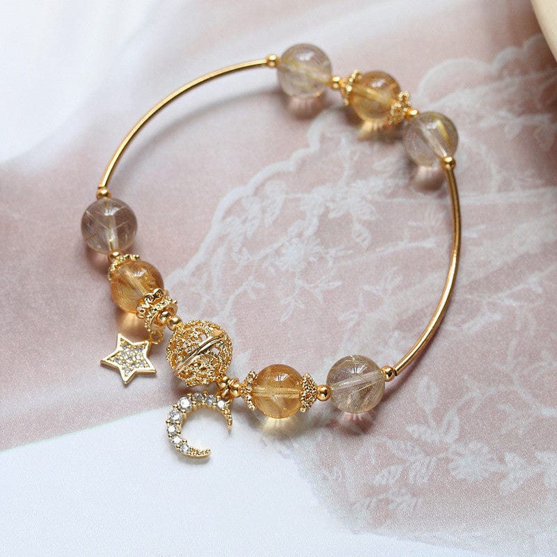 Mother's Day Gift Female Lucky Career-Help Moonstone Crystal Bracelet-Engravingift