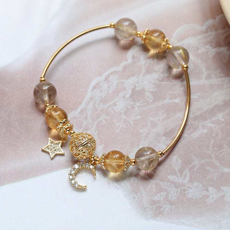 Mother's Day Gift Female Lucky Career-Help Moonstone Crystal Bracelet-Engravingift