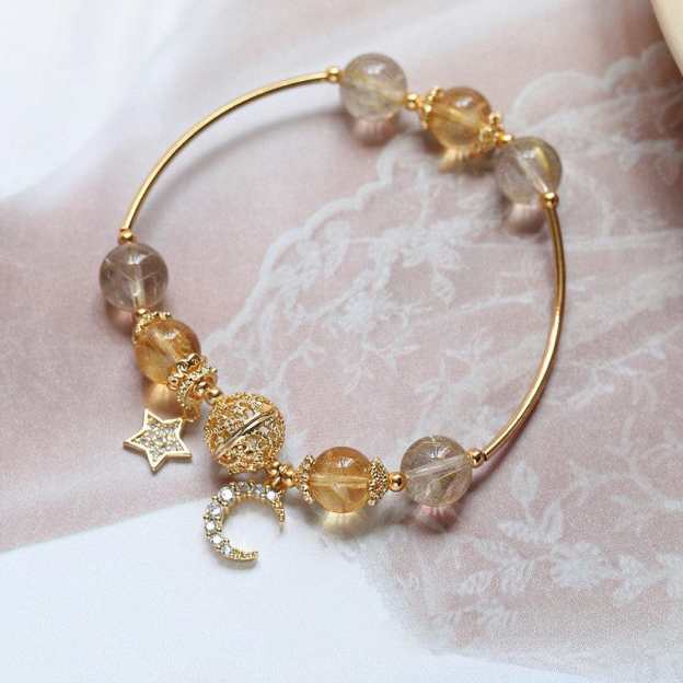 Mother's Day Gift Female Lucky Career-Help Moonstone Crystal Bracelet-Engravingift