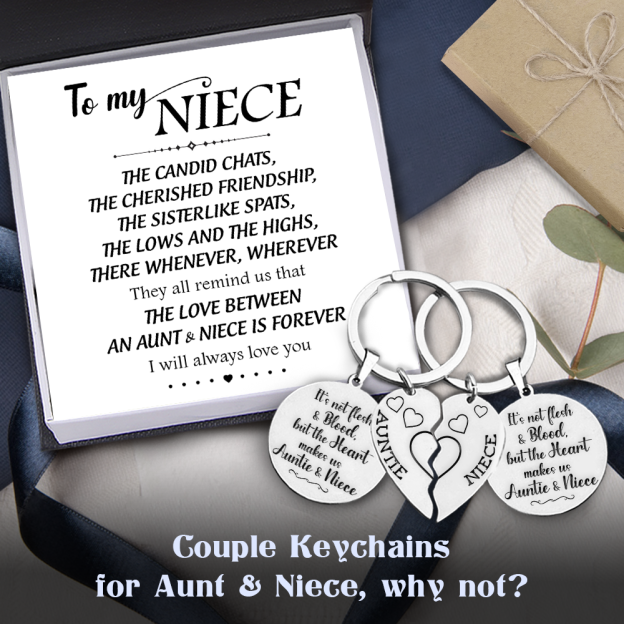 Mother's Day Gift Couple Keychains - Family - To My Niece - I Will Always Love You-Engravingift