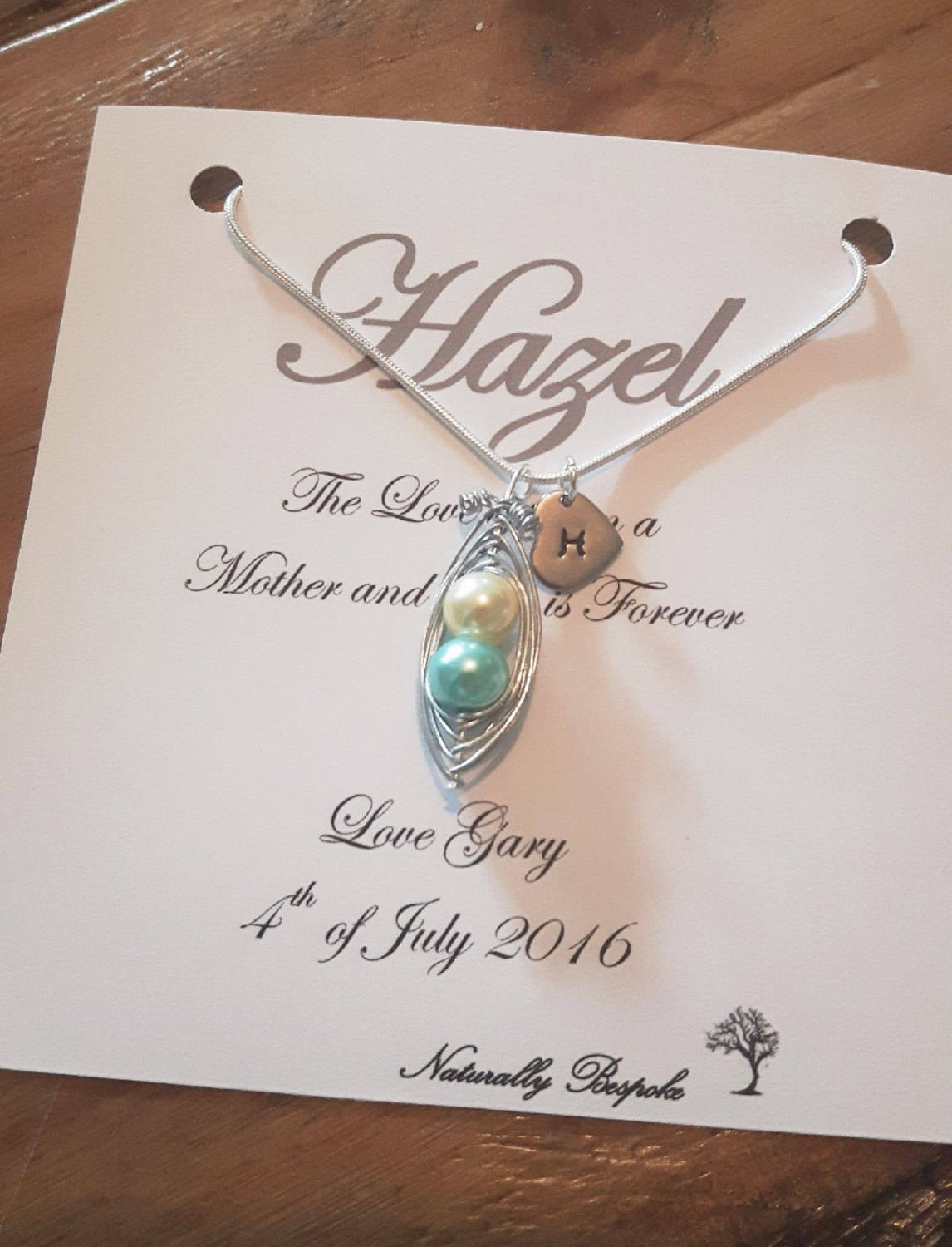 Pea pod Family necklace