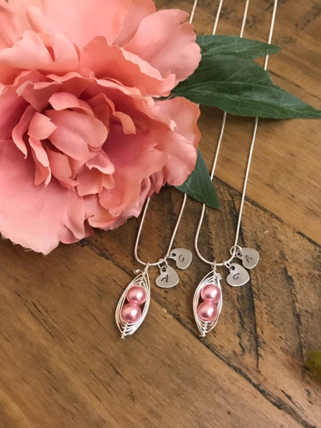 Pea pod Family necklace