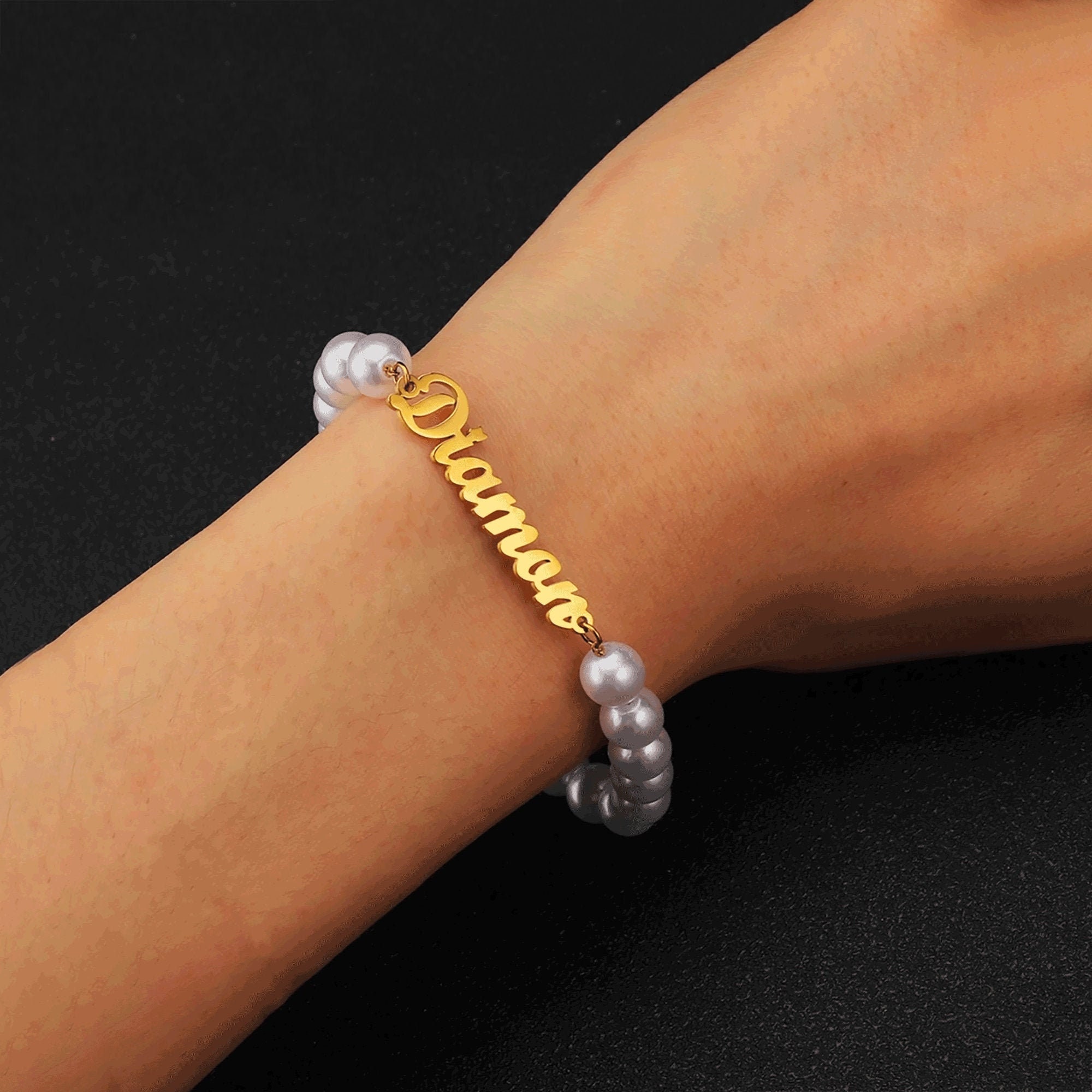 Luxury Personalized Custom Name Pearl Bracelet 