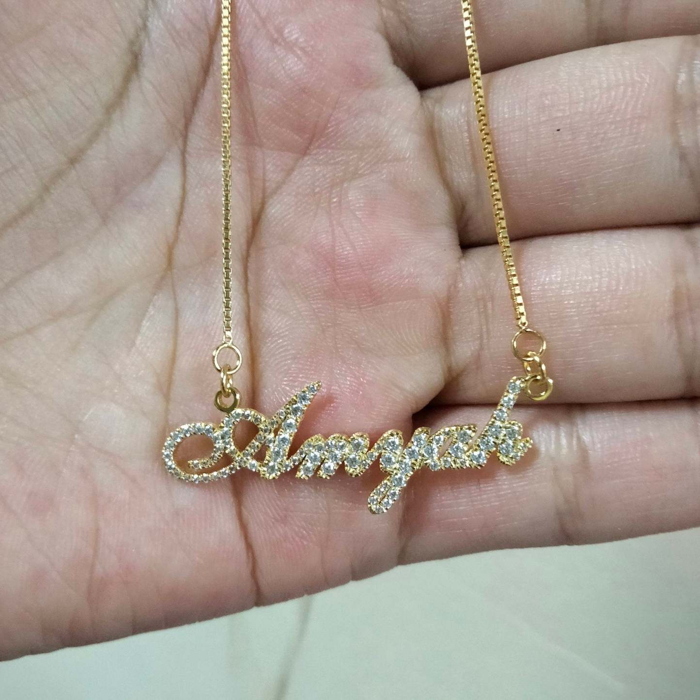 Christmas Gift Personalized Shiny Diamond Name Necklace