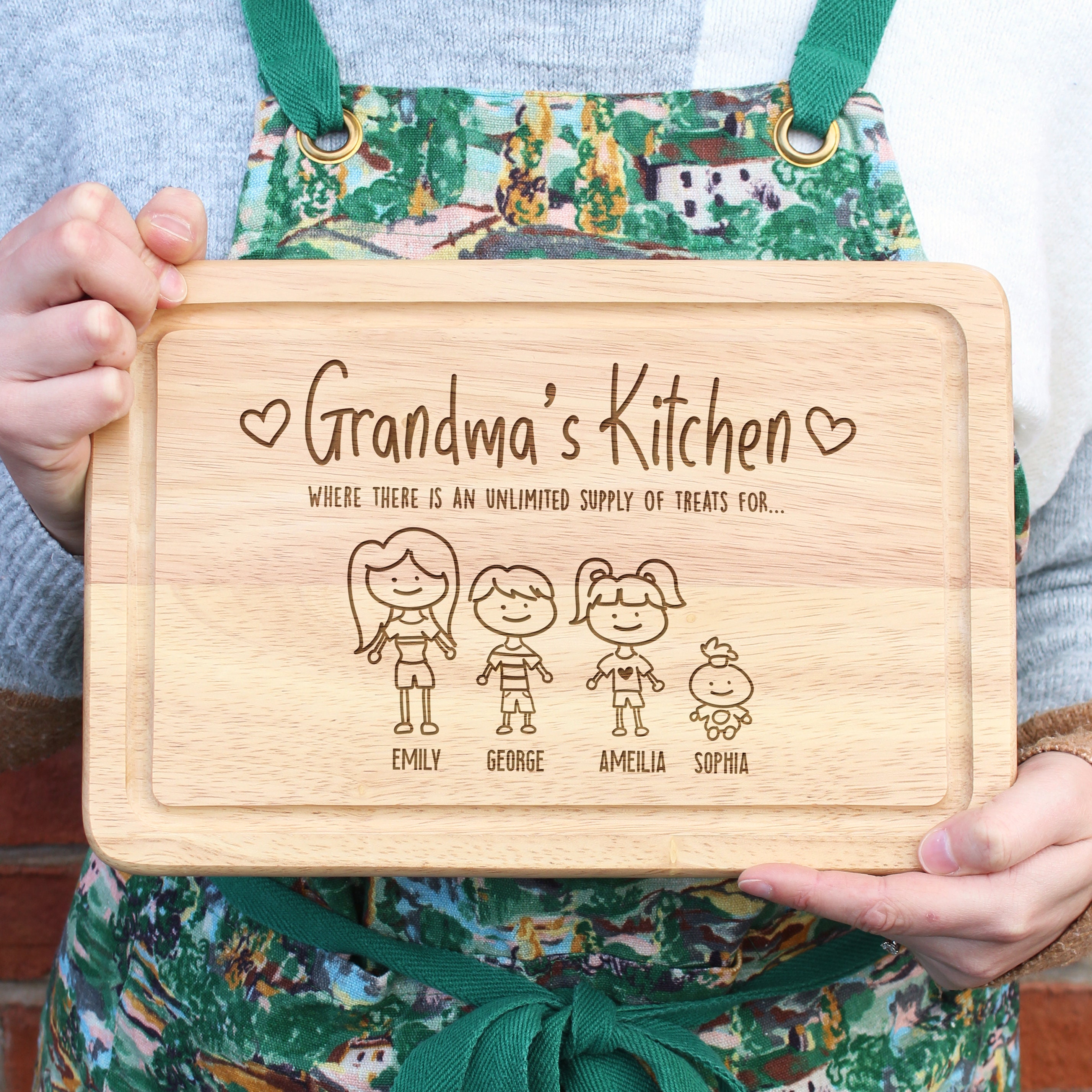 Mother's Day Gift Personalised Grandma's Kitchen Wood Cutting Board