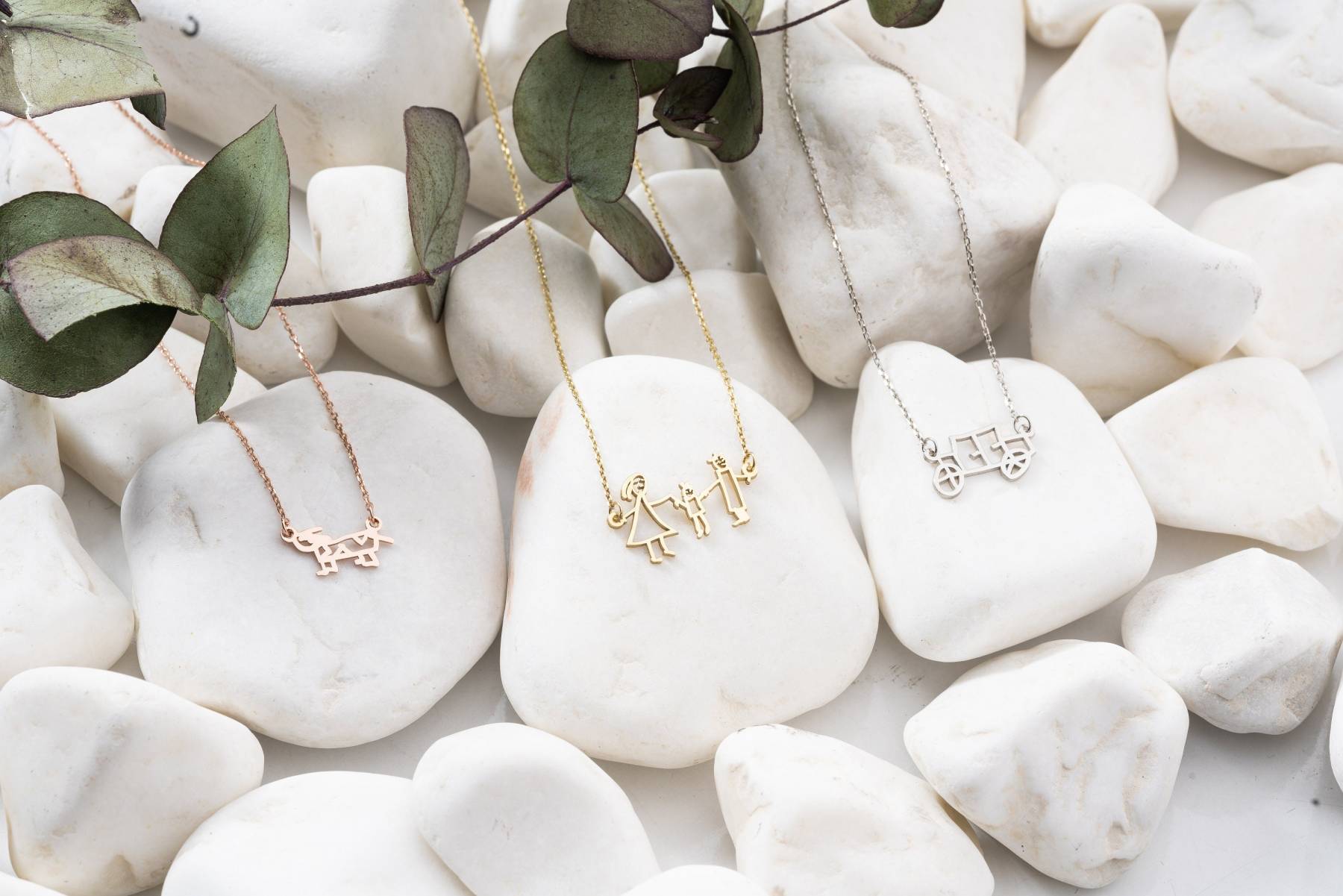 Christmas Gift Memorial Kids Drawing Necklace • Your Children's Actual Artwork Necklace