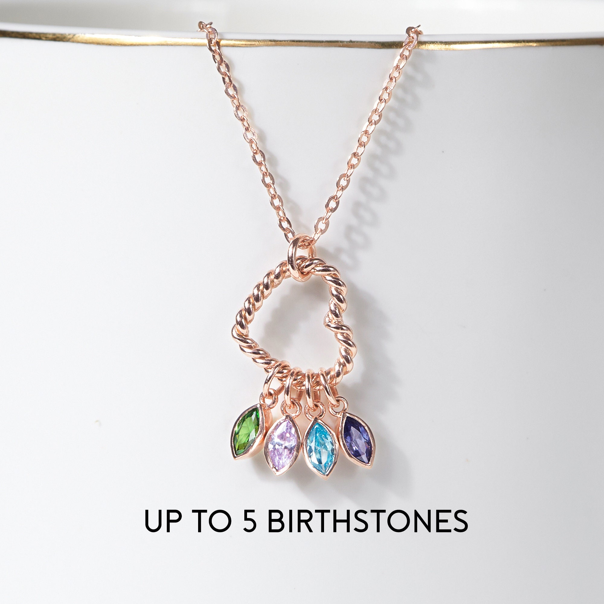 Mother's Day Gift Multiple Family Birthstone Necklace