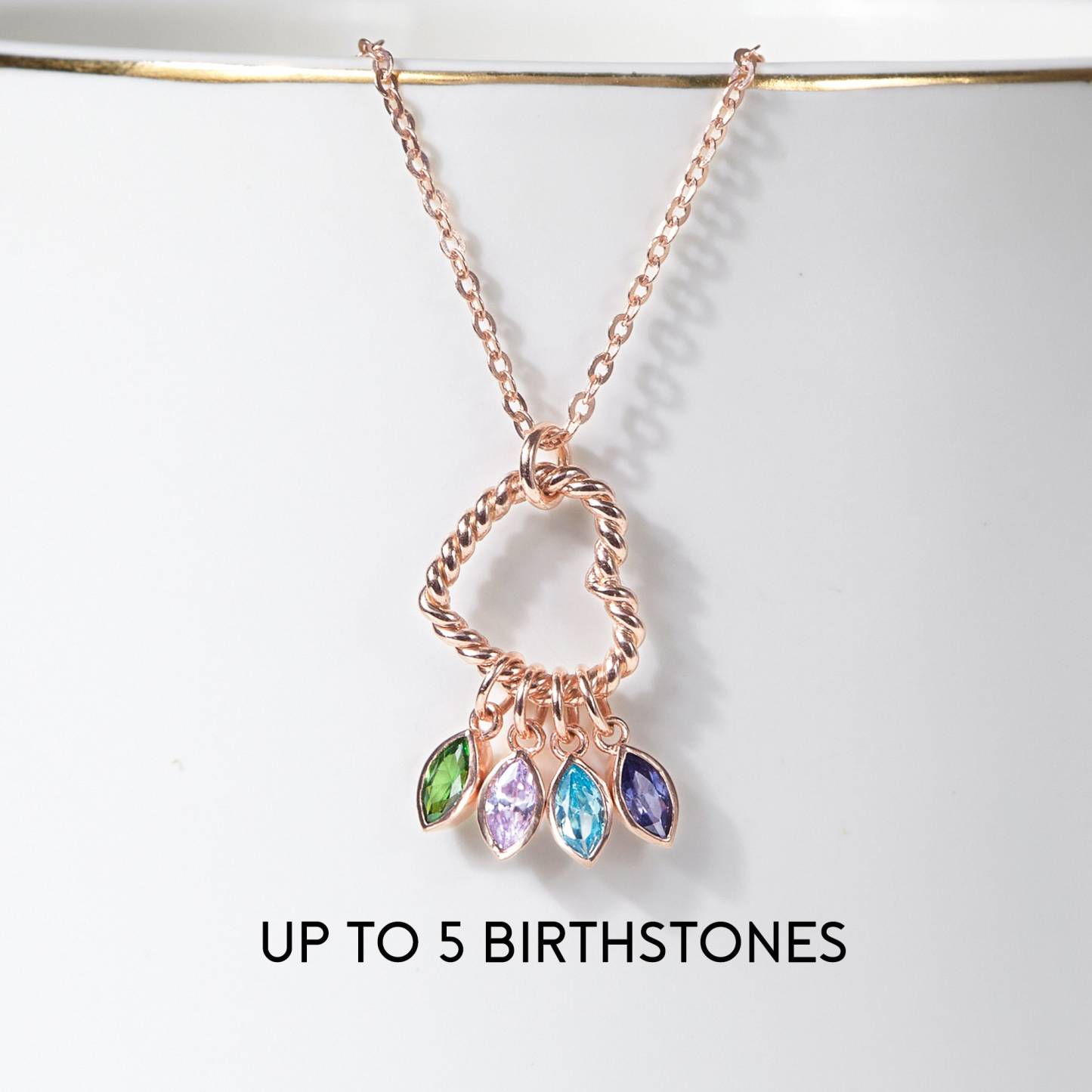 Mother's Day Gift Multiple Family Birthstone Necklace