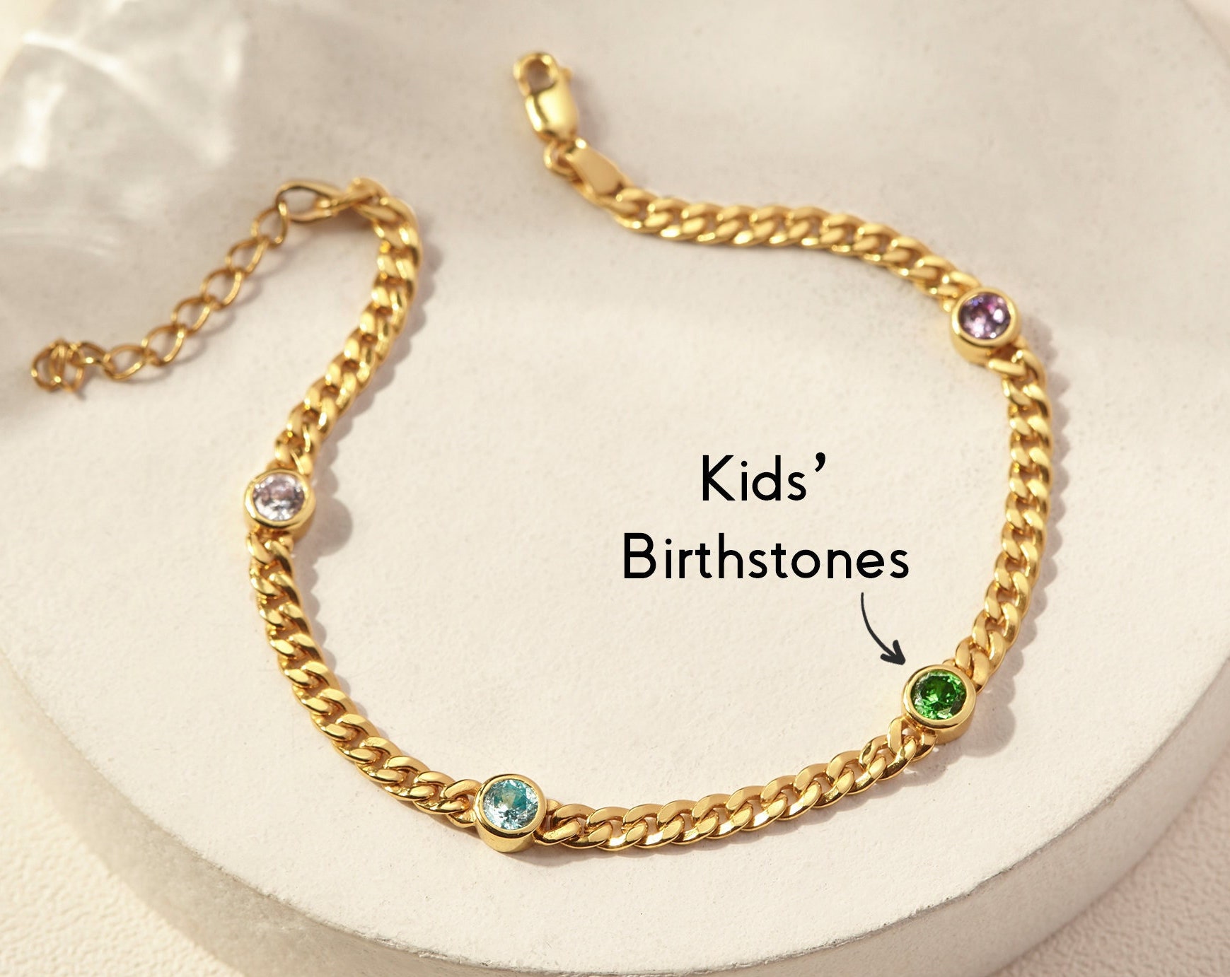 Custom Family Birthstone Bracelet for Mom