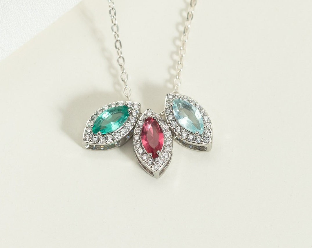 Personalized Family Minimalist Birthstone Necklace