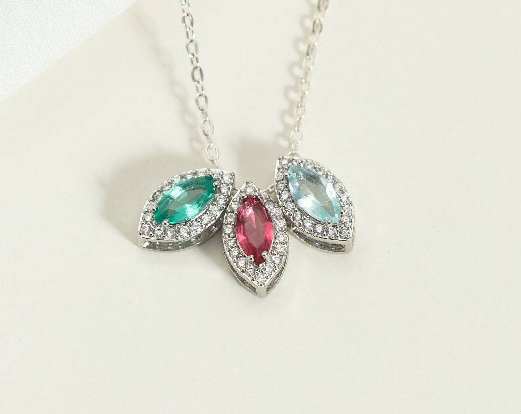 Personalized Family Minimalist Birthstone Necklace