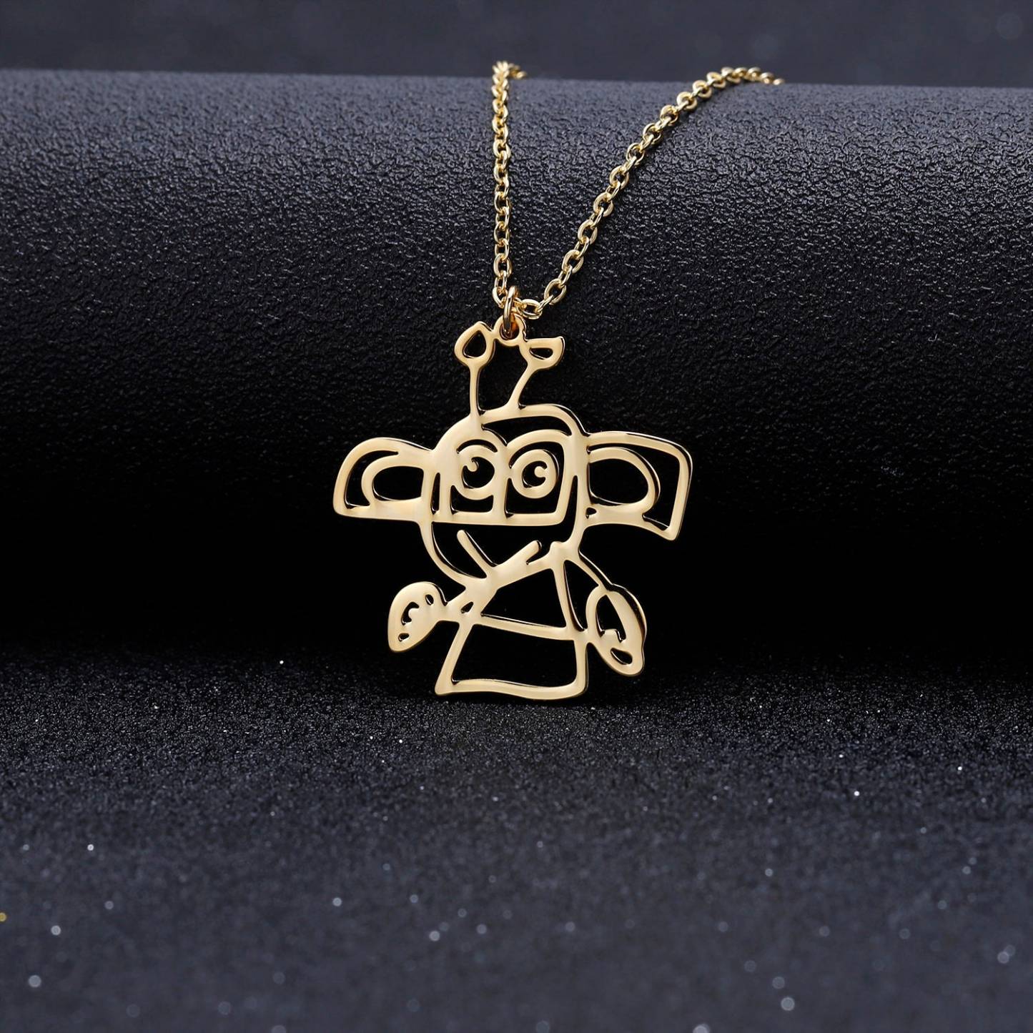 Christmas Gift Children's Drawing Necklace Kids Art Photo Logo Necklace