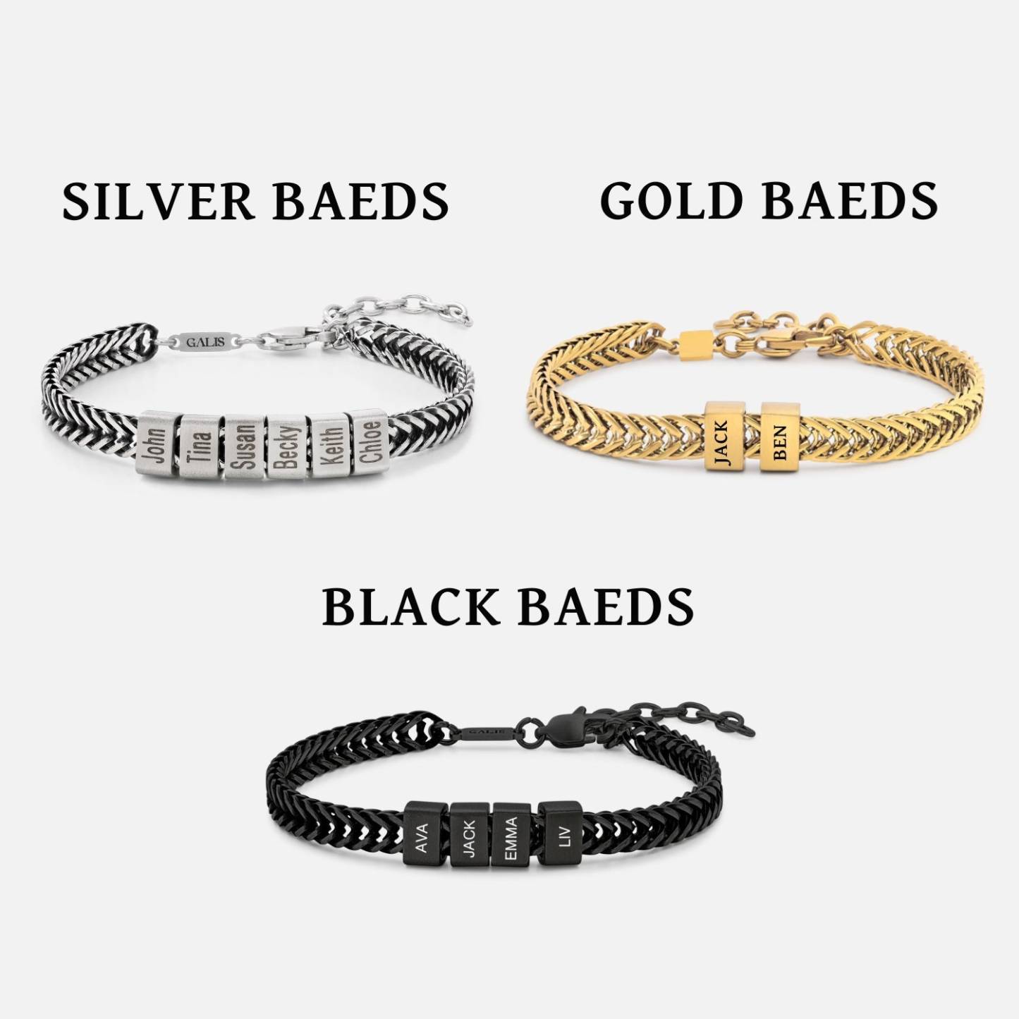 Father's Day Personalized Gold Dad Bracelet With Kids Names