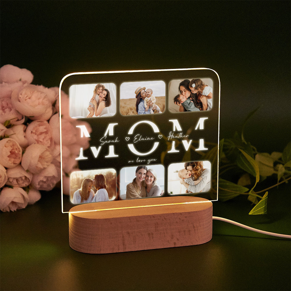 Mother's Day Gift Personalized Photo Collage LED Night Light