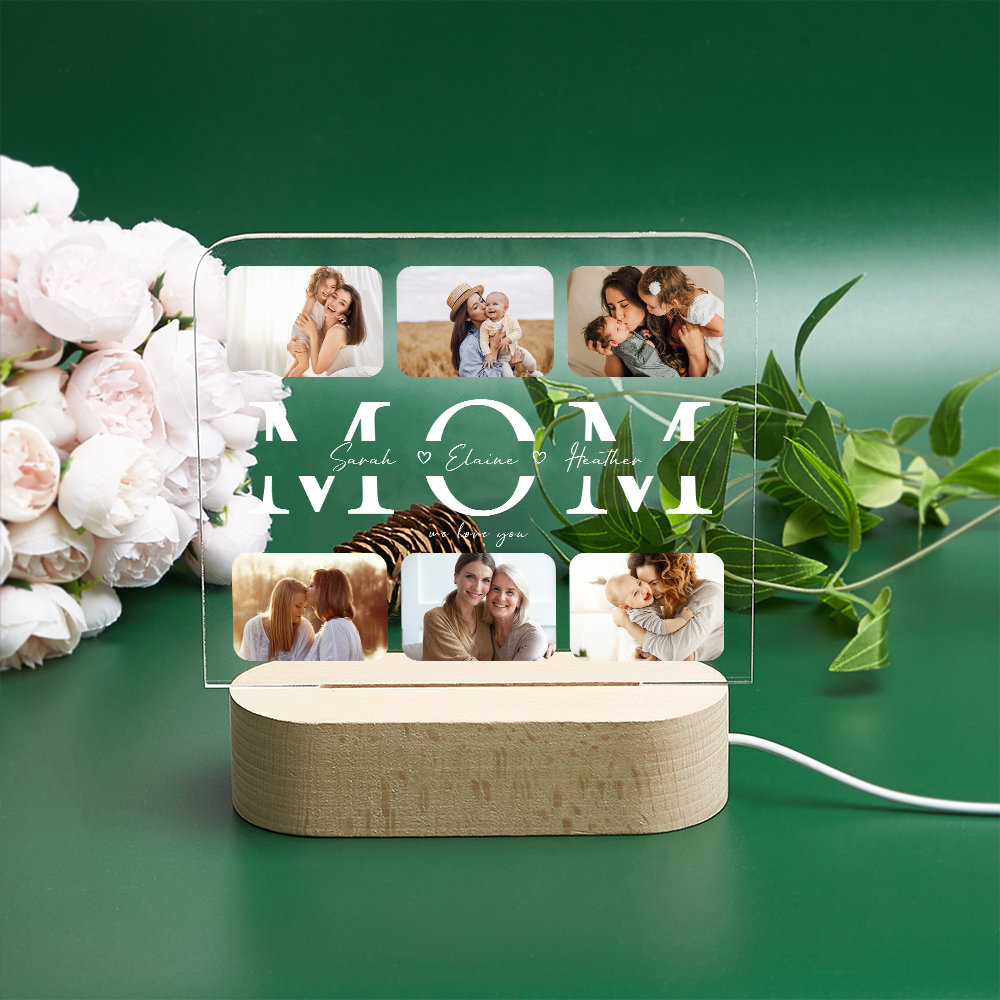 Mother's Day Gift Personalized Photo Collage LED Night Light