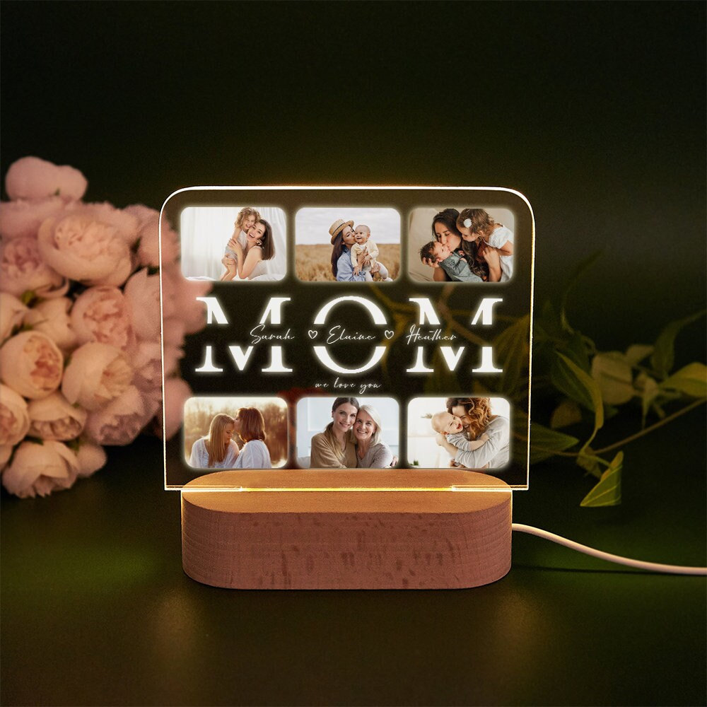 Mother's Day Gift Personalized Photo Collage LED Night Light