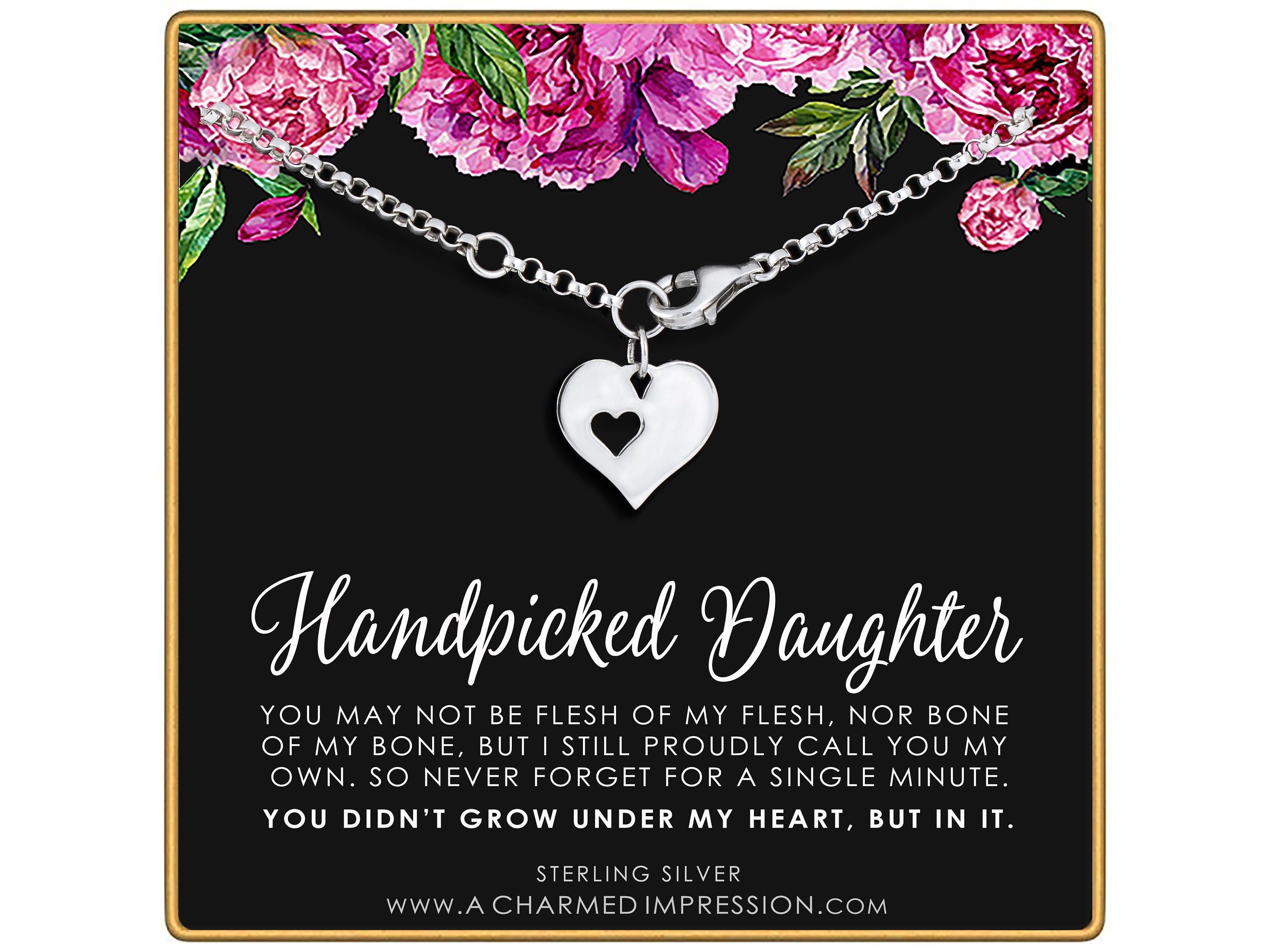Mother's Day Gift Handpicked Daughter Bracelet, Gift for Stepdaughter, Infinite Love-Engravingift