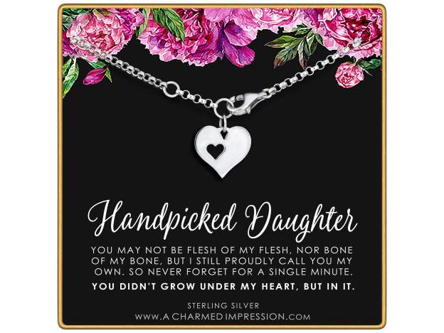 Mother's Day Gift Handpicked Daughter Bracelet, Gift for Stepdaughter, Infinite Love-Engravingift