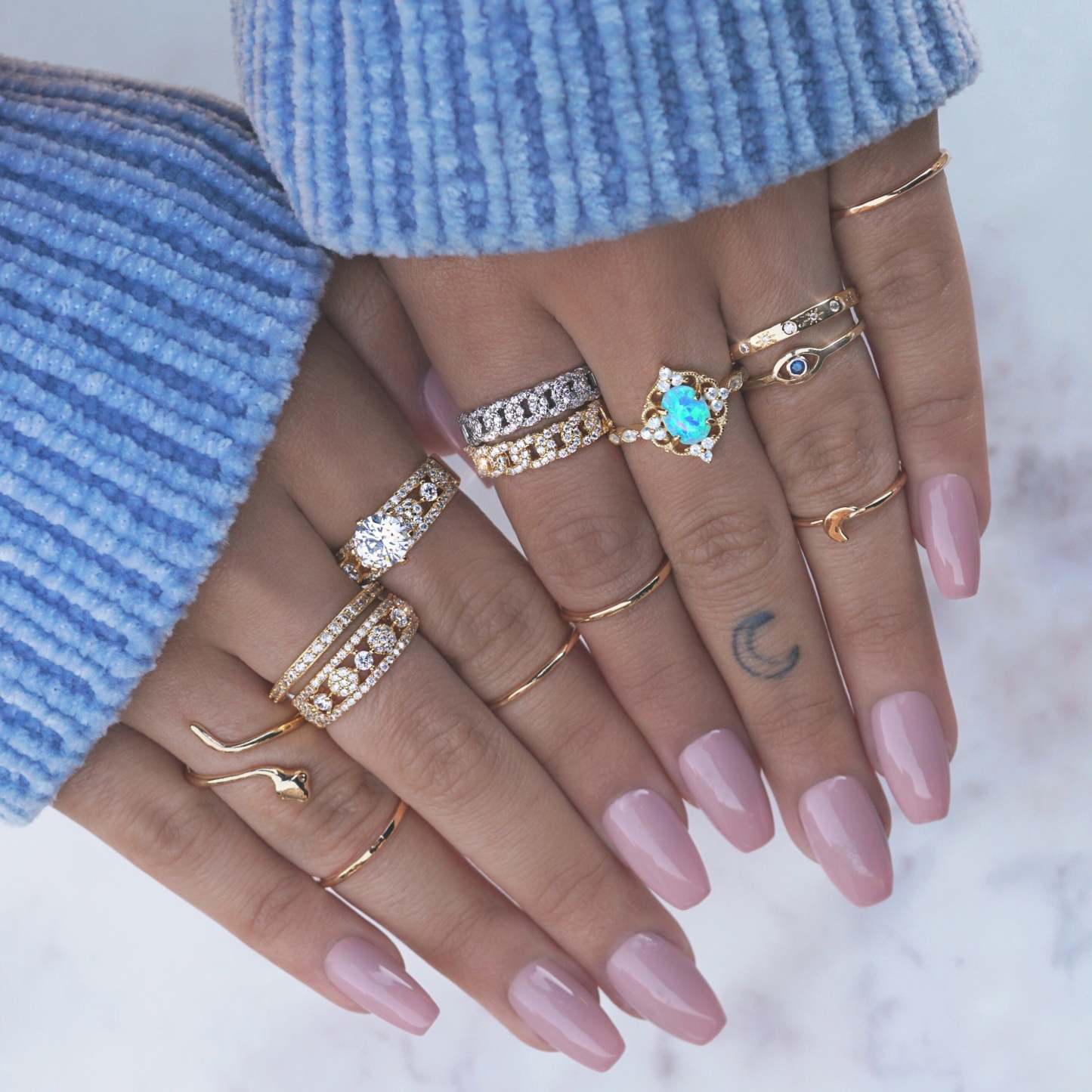 Mother's Day Gift Diamond Chain Ring-Engravingift