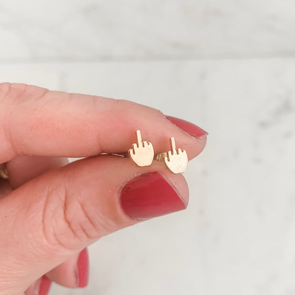 Mother's Day Gift Middle Finger Earrings-Engravingift