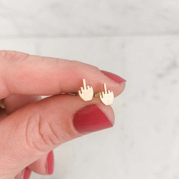 Mother's Day Gift Middle Finger Earrings-Engravingift