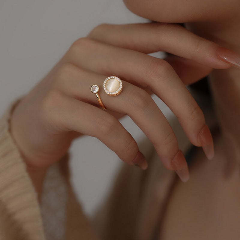 Mother'sDay Gift The Moonstone Rotatable Ring-Engravingift
