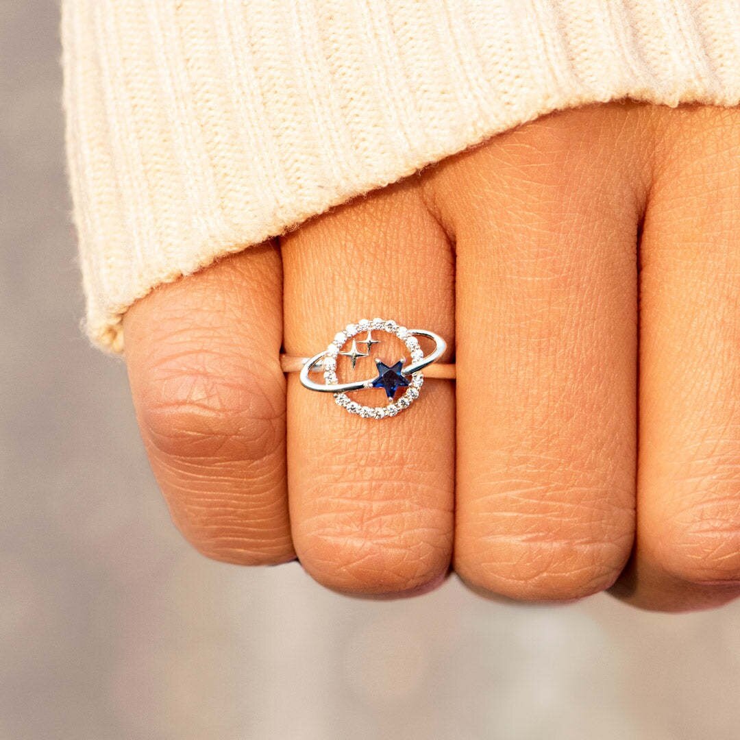 Mother's Day Gift Moon and Star S925 Universe Ring-Engravingift