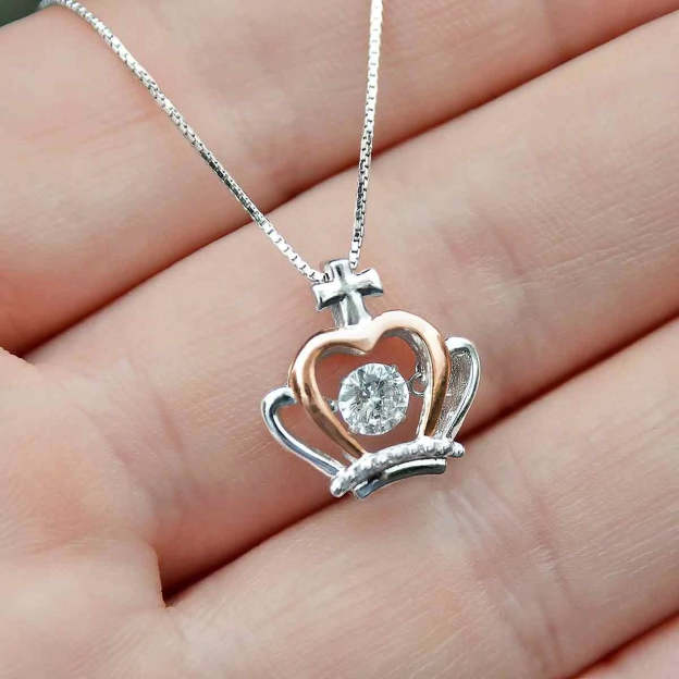 Mother's Day Gift Luxe Crown Pendant Necklace-Engravingift