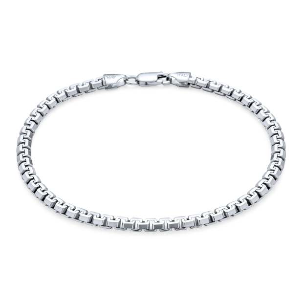 Father's Day Gift Heavy Paper Clip, Wheat, Marine Chain Link Bracelet 3,6,7MM 925 Silver-Engravingift
