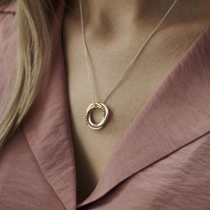 Mother's Day Gift Personalized Mixed Russian Ring Necklace