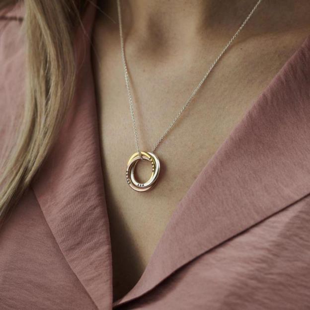 Mother's Day Gift Personalized Mixed Russian Ring Necklace