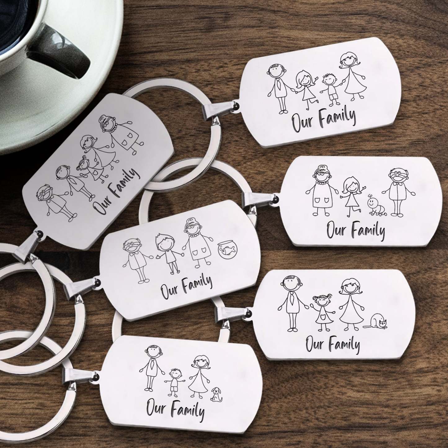 Christmas Gift Family Dog Keychain - I Love You Now Until Forever