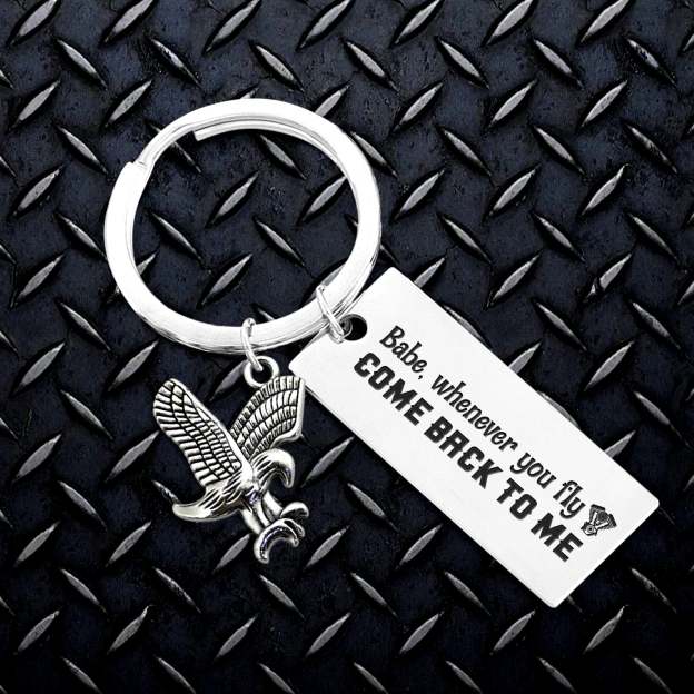 Father's Day Gift To My Old Man - Enjoy The Ride Eagle Keychain-Engravingift