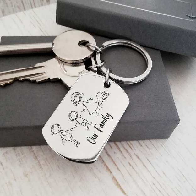 Christmas Gift Family Dog Keychain - I Love You Now Until Forever