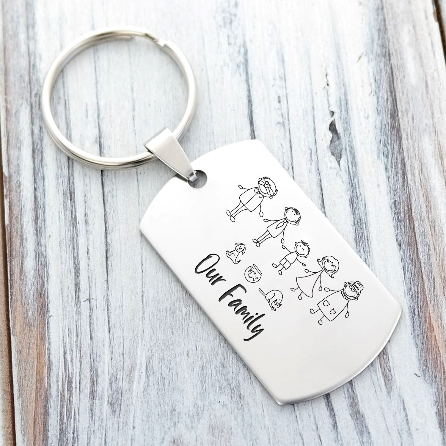Christmas Gift Family Dog Keychain - I Love You Now Until Forever